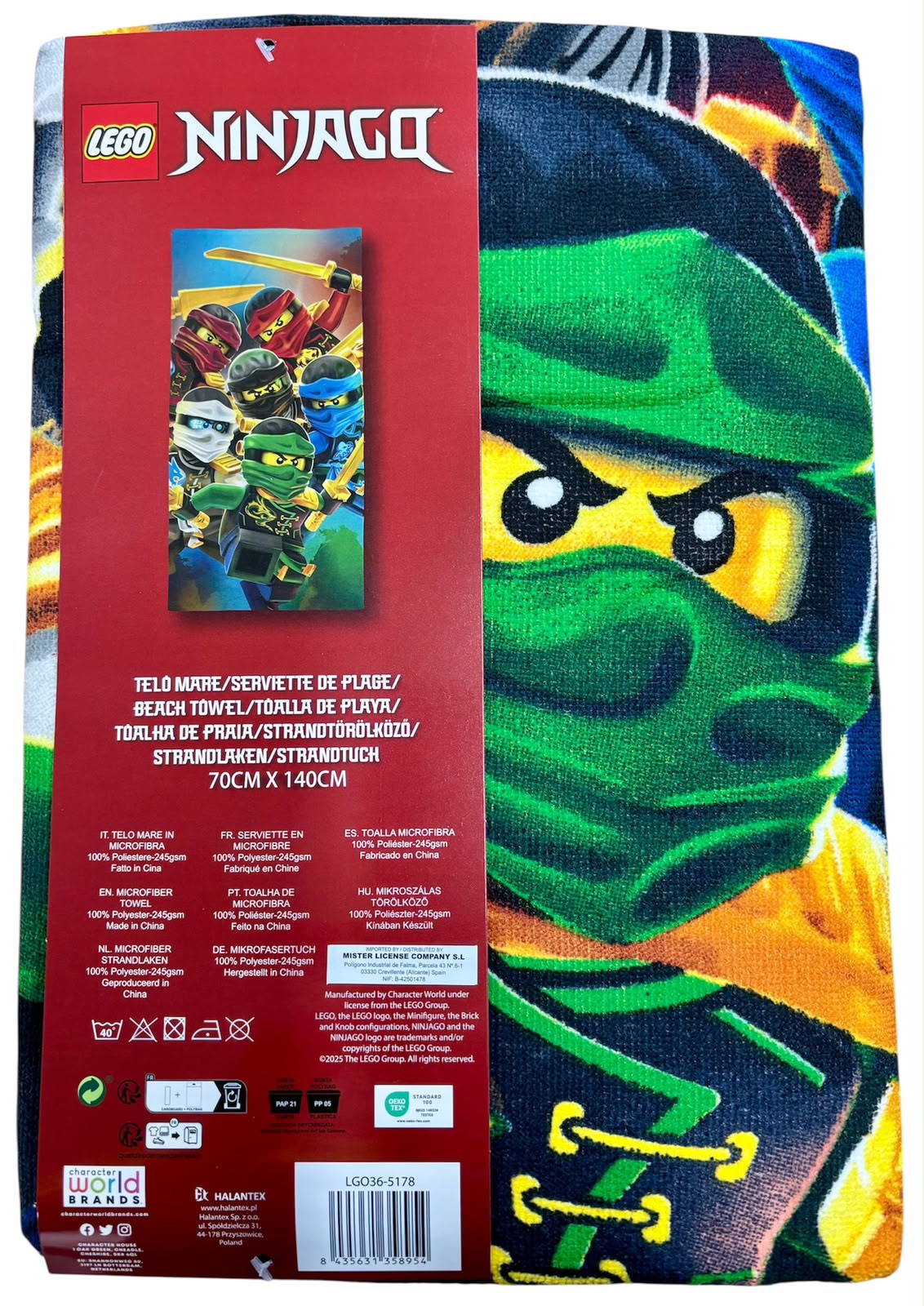 Telo Mare Bambino Lego Ninjago – 70x140 cm