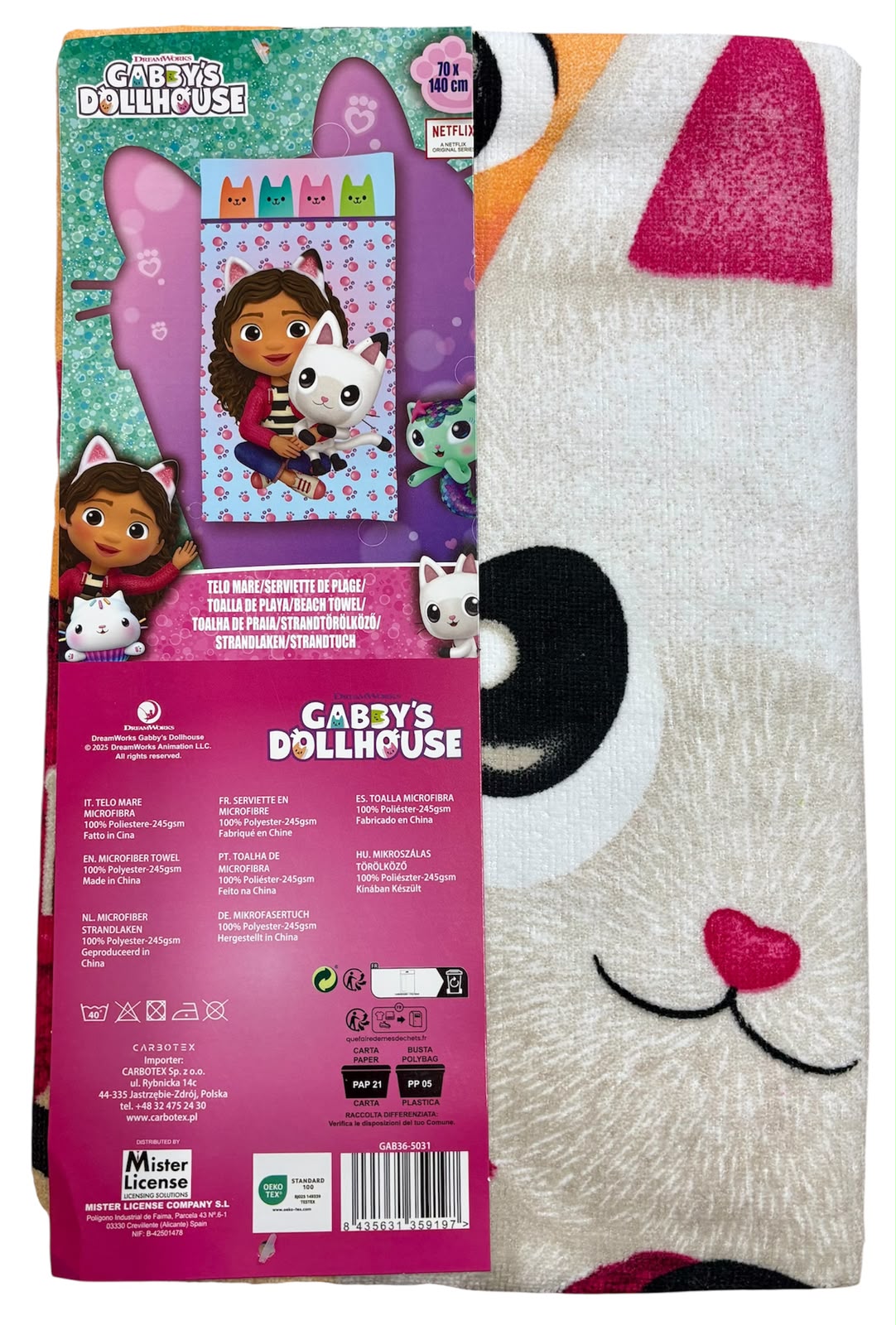 Telo Mare Bambina Gabby's Dollhouse – 70x140 cm