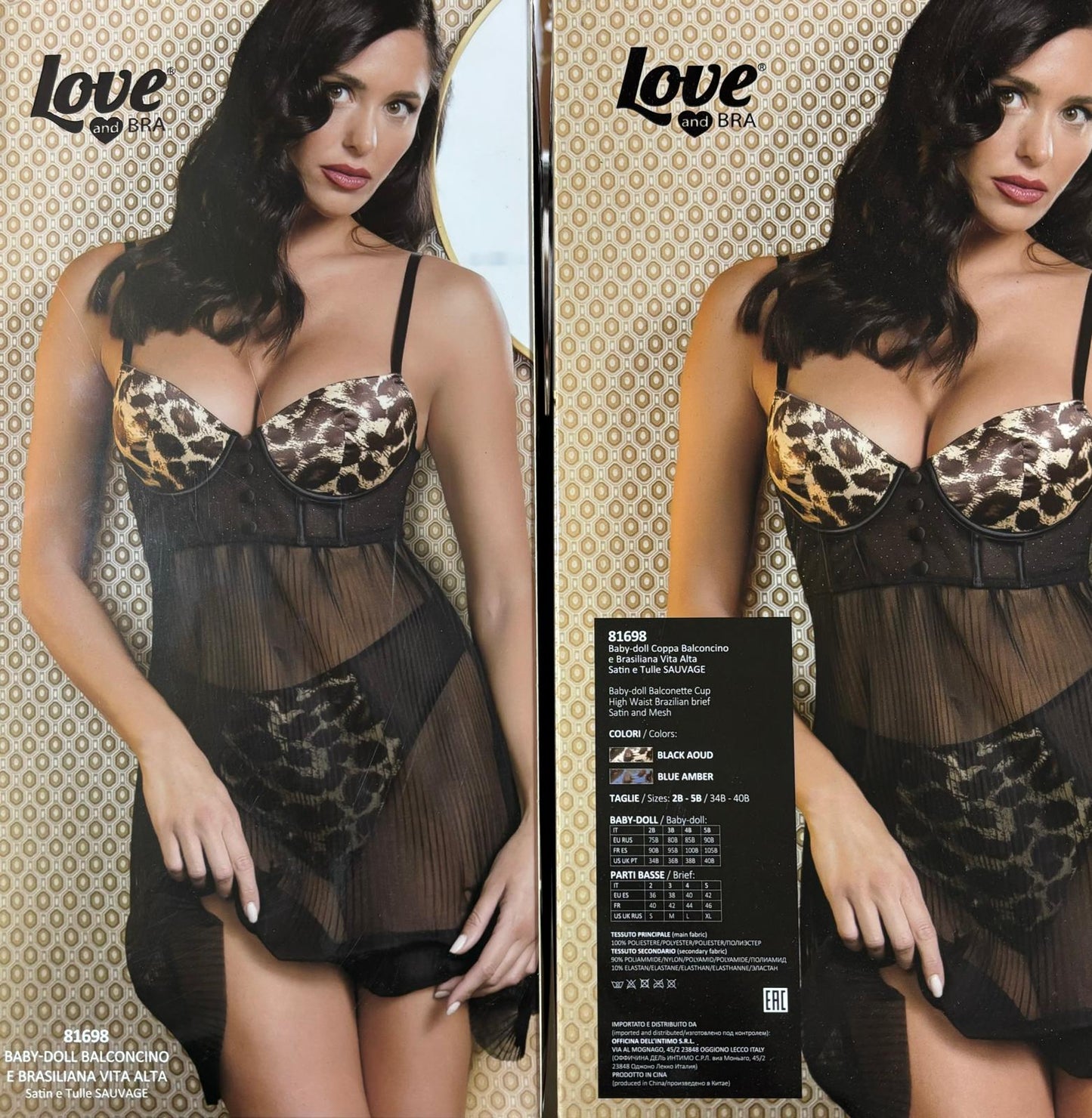 Babydoll Balconcino + Brasiliana Vita Alta 81698 - Love and Bra