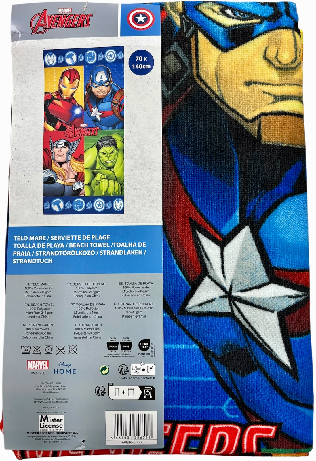 Telo Mare Bambino Marvel Avengers – 70x140 cm