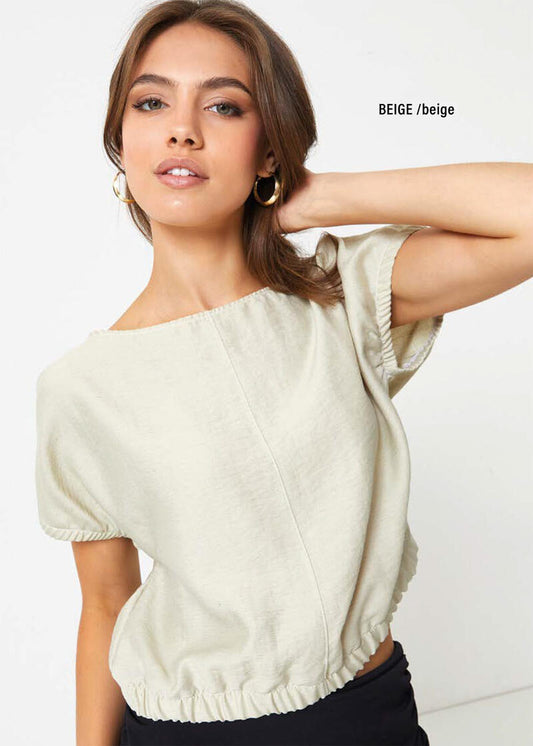 Maglia misto lino con scollo a barca 4927 - Jadea